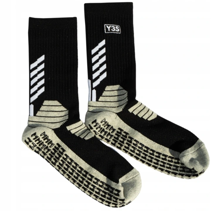 SKARPETY PIŁKARSKIE ANTYPOŚLIZGOWE SPORTOWE CZARNE Y3S