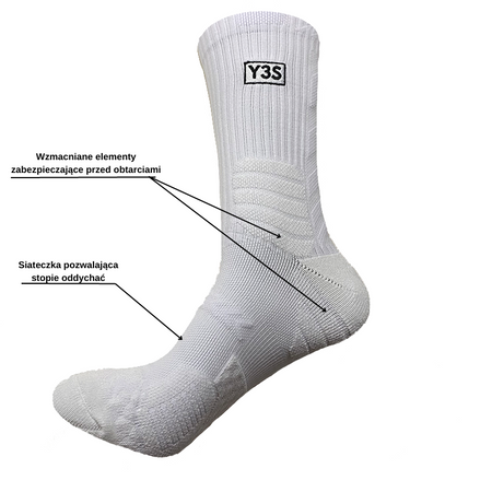 ZESTAW 3-pak Skarpety sportowe Y3S Speed Białe