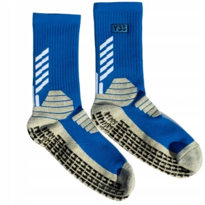 SKARPETY PIŁKARSKIE ANTYPOŚLIZGOWE SPORTOWE NIEBIESKIE Y3S