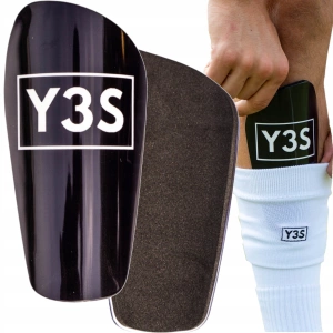 Ochraniacze piłkarskie nagolenniki Y3S małe lekkie czarne 16x10cm